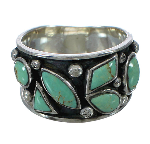 Southwestern Sterling Silver Turquoise Ring Size 5-1/2 YX90741